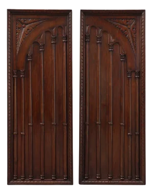 Large Carved Portuguese Oak Wall Panels, 1850s, Set of 2