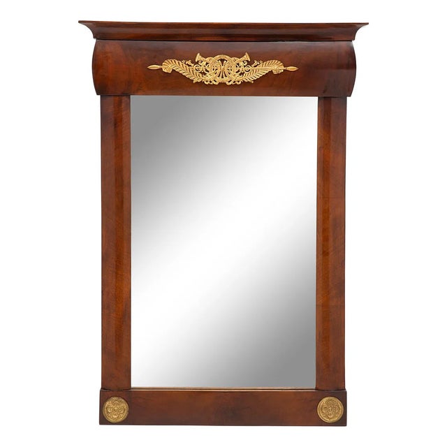 Mid 19th Century Mid 19th Century French Empire Style Parcel Gilt Bronze Mounted Mahogany Pier Mirror & Console For Sale - Image 5 of 7