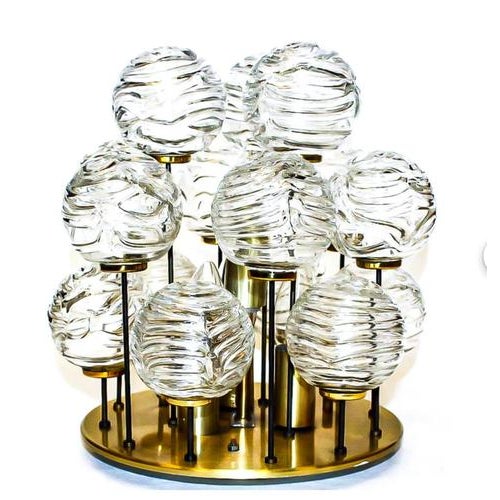 1960s 1960s Doria Sputnik Flush Mount Murano 12 Glass Balls & Brass, Germany For Sale - Image 5 of 11