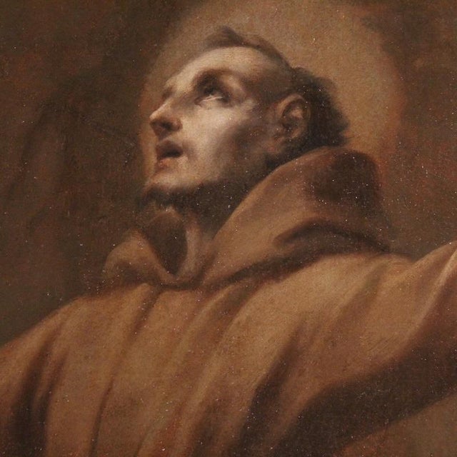 Unknown, Ecstasy of Saint Francis of Assisi, 1730, Oil on Canvas For Sale - Image 6 of 16