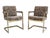 70's Milo Baughman for Thayer Coggin Newly Scalamandre Upholstered Cantilever Flat Bar Chairs - A Pair For Sale - Image 9 of 14