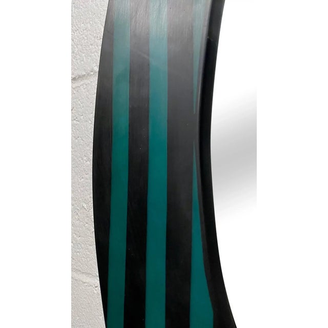 Mid-Century Modern Style Resin Round Mirror in Emerald and Ebony, Set of 3 For Sale - Image 10 of 12