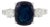 Three Stone Sapphire and Diamond Engagement Ring Size 5.5 For Sale