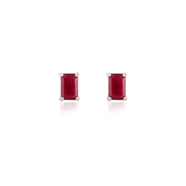 Not Yet Made - Made To Order 1.16ct Pigeon Red Ruby Prong Set Earrings in 14k Gold July Birthstone- 2 Pieces For Sale - Image 5 of 10