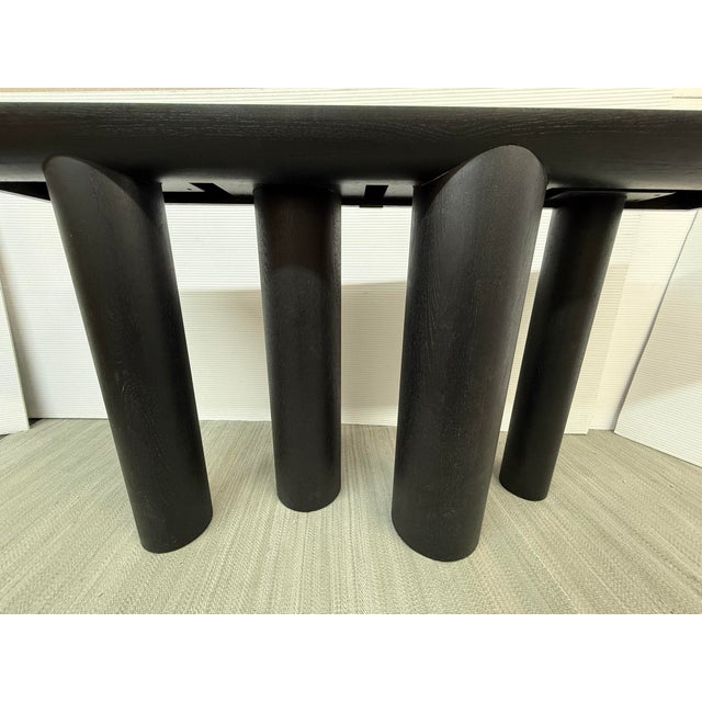 Crate & Barrel Bomen Console Table, Flakey Oak Wood For Sale - Image 11 of 14