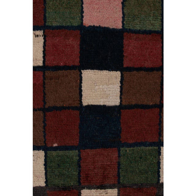 Vintage Swedish Rya Rug, Multi-Color Checkerboard With Tribal Border - Rug & Kilim For Sale In New York - Image 6 of 8