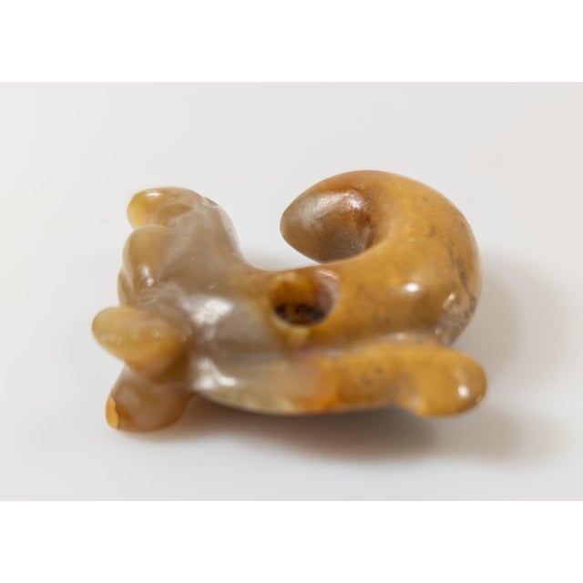 20th Century Chinese Carved Carnelian Agate or Jade Pig Dragon Pendant, Hongshan Style For Sale - Image 4 of 9