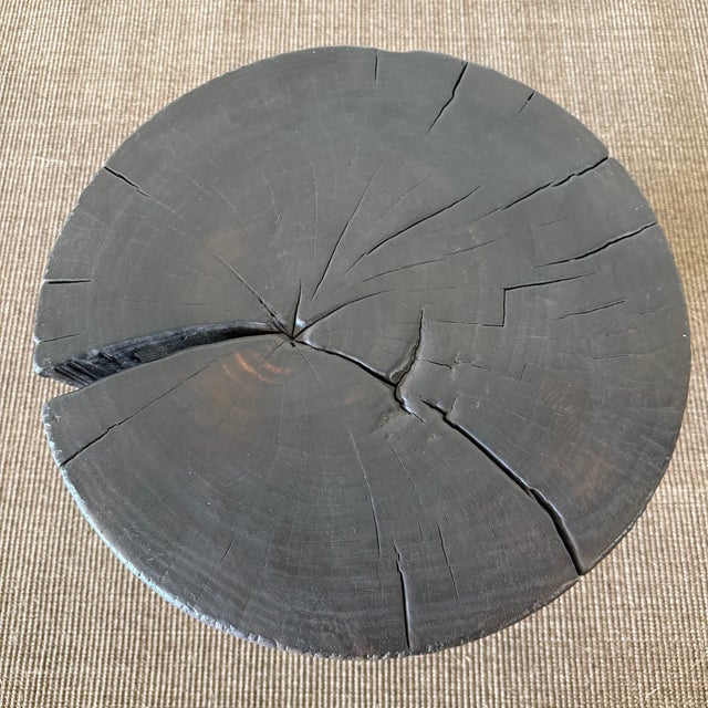 Gio Solid Walnut Carved Side Table 17.5" For Sale In Los Angeles - Image 6 of 7