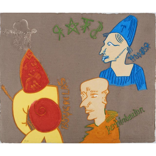 Jacques Villeglé, The Ironists, Original Aquatint For Sale - Image 9 of 9