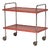 Functionalist Scandinavian Red Lacquered Steel Tube and Wood Serving Cart, 1930s For Sale