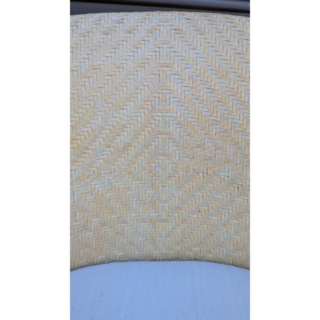 Late 20th Century Late 20th Century Cream Woven Leather Arm Chair With Linen Cushion by Preview For Sale - Image 5 of 9