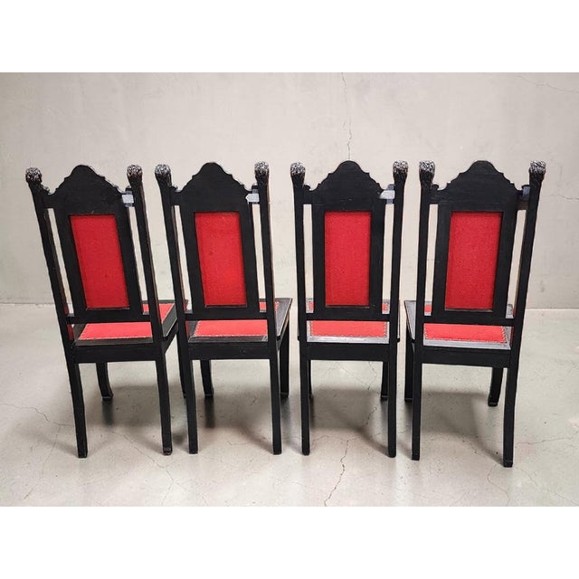 If you love unusual antique furniture, check out this set of four late 19th / early 20th century Spanish Jacobean-Style...