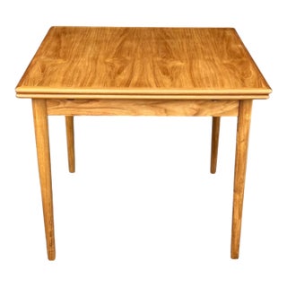 1960s Danish Modern Teak Extendable Dining Table With 2 Leaves, Square Top & Tapered Legs For Sale
