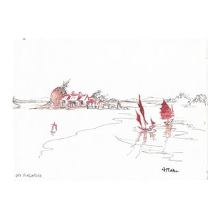 Ivy Attwell Singapore Coast Drawing For Sale