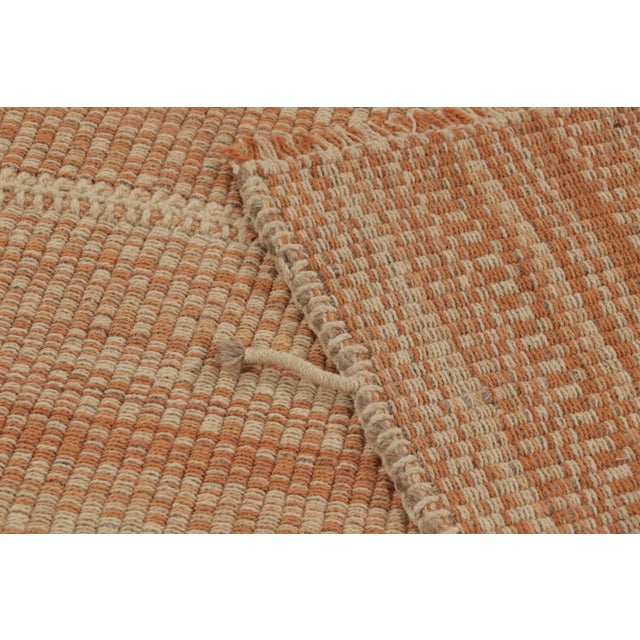 Beige Rug & Kilim's Accent Kilim, Beige With Orange Textural Stripes For Sale - Image 8 of 8