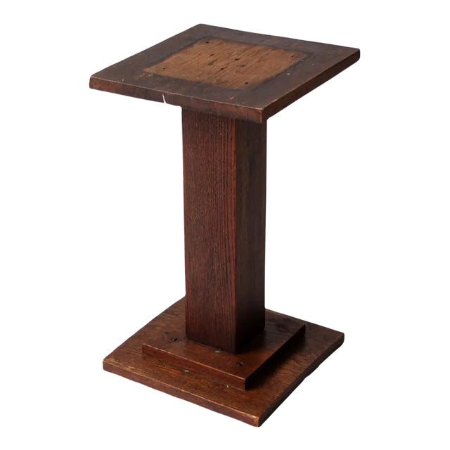 Antique Mission Style Plant Stand End Table For Sale