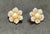 White Diamond South Sea Pearl Platinum Large Flower Clip on Earrings, Two Tone For Sale - Image 8 of 8