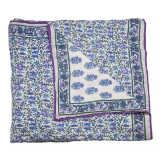 Aria-Riya Reversible Quilt, Twin-XL - Lavendar & Blue For Sale