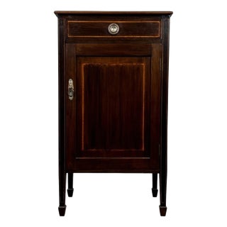 Antique Early 20th Century English Inlaid Mahogany Cabinet For Sale