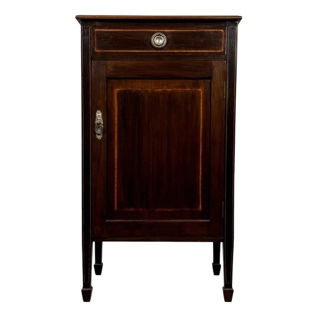 Antique Early 20th Century English Inlaid Mahogany Cabinet For Sale