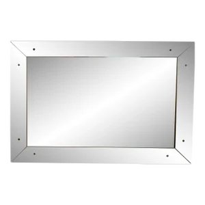 Sleek Mirror With Bronze Studs & Beveled Glass in the Mirrored Frame