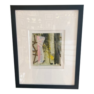 Framed Signed Abstract Mixed Media Painting For Sale
