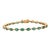 18k Yellow Gold 13.5cts Emerald and Diamond Tennis Bracelet For Sale