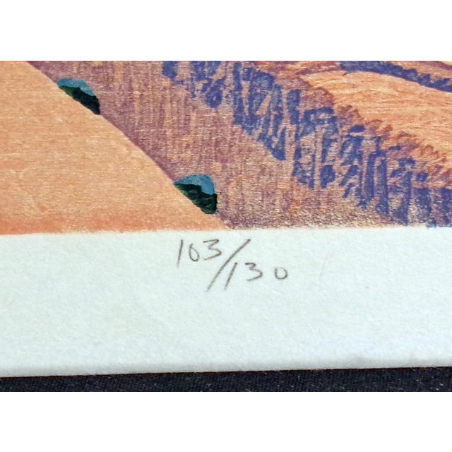 Gordon Mortensen "Lower Oak Creek Canyon" Signed Numbered Woodcut Art 1983 For Sale - Image 4 of 8