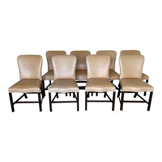 Rose Tarlow Chippendale Leather Dining Chairs - Set of 8 For Sale