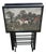 Vintage Mid 20th Century English Hunting Scene Folding Snack Trays With Stand- Set of 4 For Sale