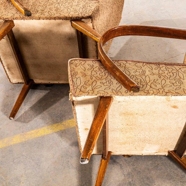 Armchair in Botanic Geometric Fabric by Jaroslav Šmídek, 1950s For Sale - Image 9 of 11