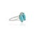 Metal 18k White Gold 3.31ct Turquoise, Blue Sapphire & Diamond Georgian Revival Ring Size 5 For Sale - Image 7 of 17