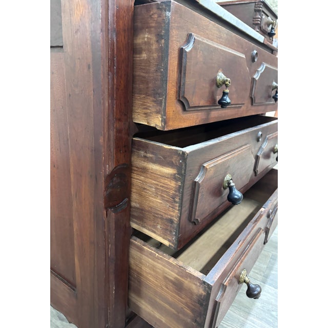 Wood Antique Late 1800s Victorian Walnut Marble Inset Dresser For Sale - Image 7 of 12