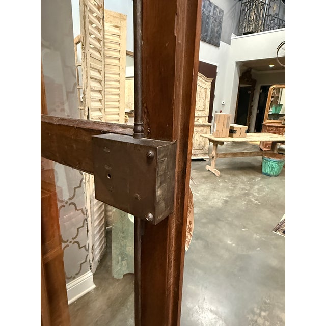 Wood 19th Century French Bibliotheque, Walnut Wood, Glass Doors, Circa 1870 For Sale - Image 7 of 7
