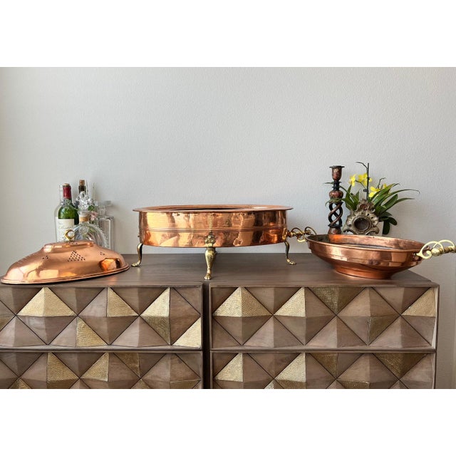 Antique Middle Eastern Copper & Brass Chafing Dish Chairish