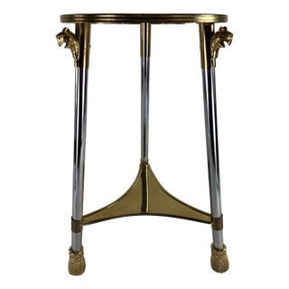 Vintage Glamorous Brass and Chrome Martini Table For Sale
