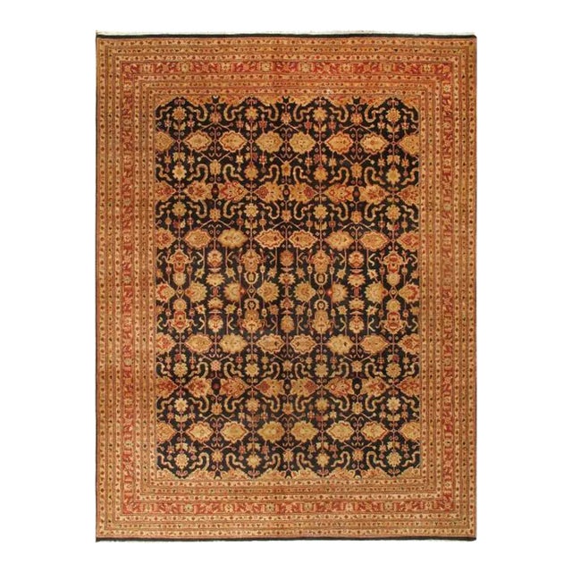 2020s Black Persian Sultanabad Design Rug For Sale