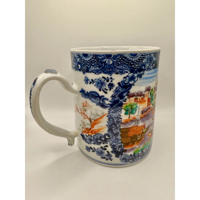 18th Century 18th Century Chinese Export Famille Rose Mandarin Palette Cider Mug, Qianlong Period For Sale - Image 5 of 10