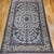 Vintage Persian Nain Area Rug, Hand-Knotted Wool & Silk, Floral Pattern, 7x11, Ivory & Blue For Sale - Image 4 of 12