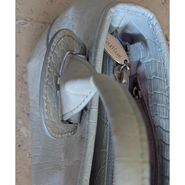 1990s Cole Hahn Mini Faux Alligator Handbag For Sale In San Diego - Image 6 of 6
