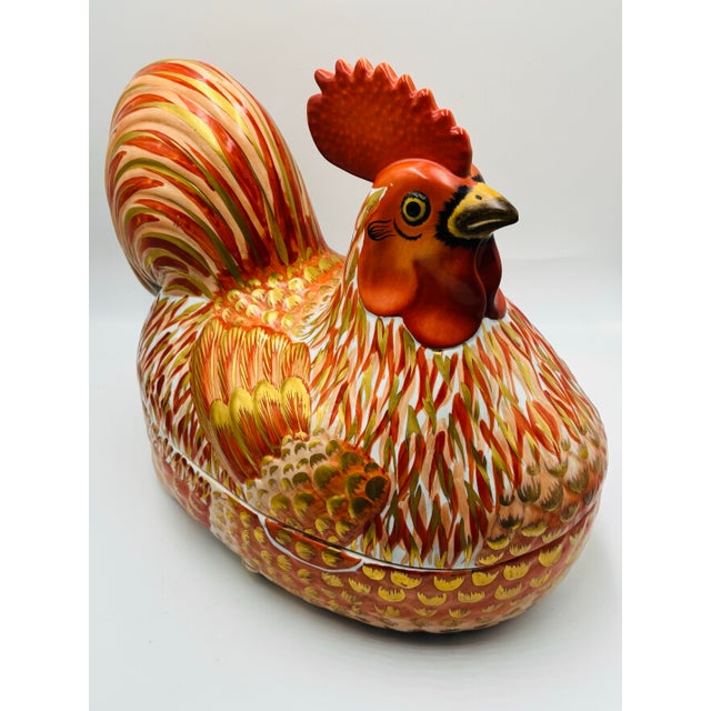 Beautifully hand-painted in Italy for Neiman Marcus Department Stores. This oversized lidded Rooster will be the main...