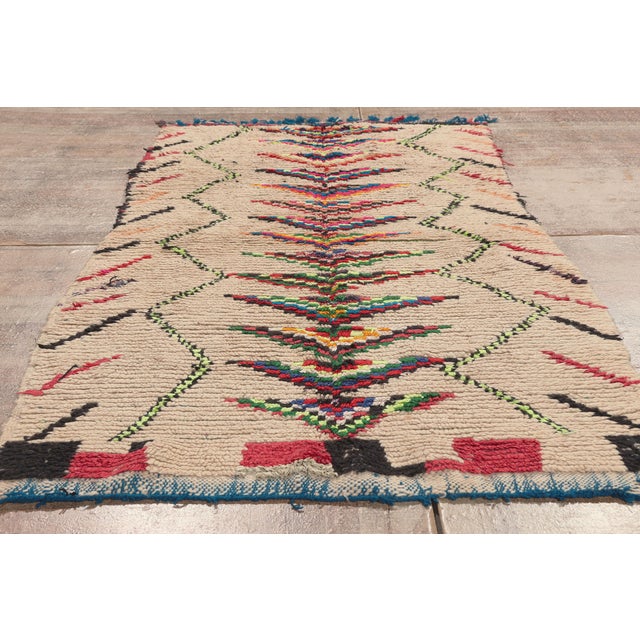 Vintage Azilal Boucherouite Moroccan Rug, 03'07 X 07'01 For Sale - Image 9 of 10