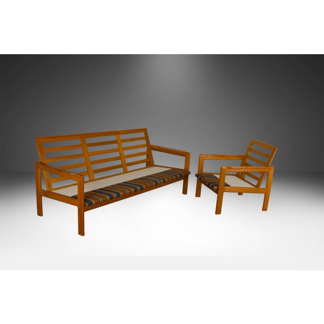 Mid-Century Vintage Danish Teak 3-Seat Sofa and Armchair For Sale - Image 9 of 15