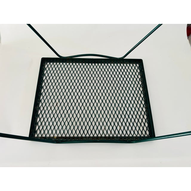 Metal 70's Midcentury Modern Mesh Top Outdoor Table For Sale - Image 7 of 9