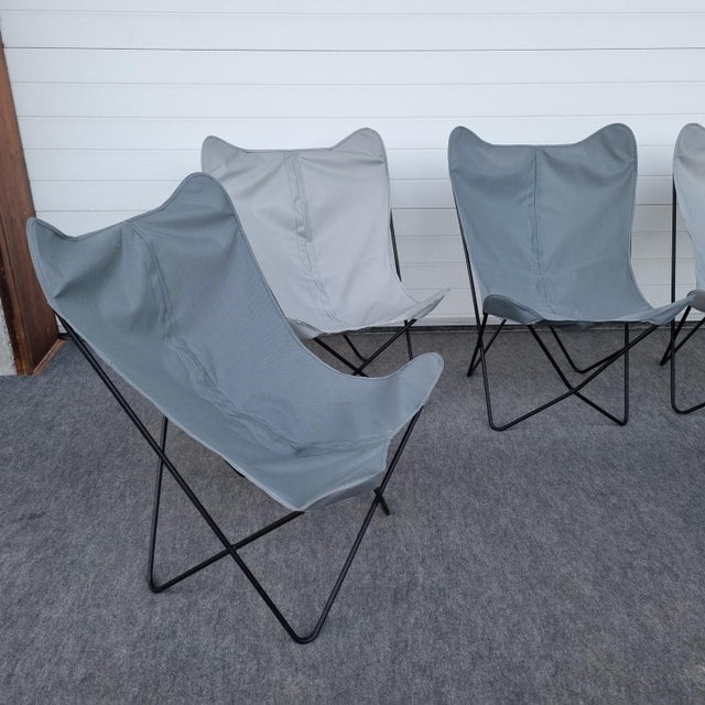 Butterfly Armchairs attributed to Jorge Hardoy-Ferrari for Knoll, 1960, Set of 5 For Sale - Image 4 of 18
