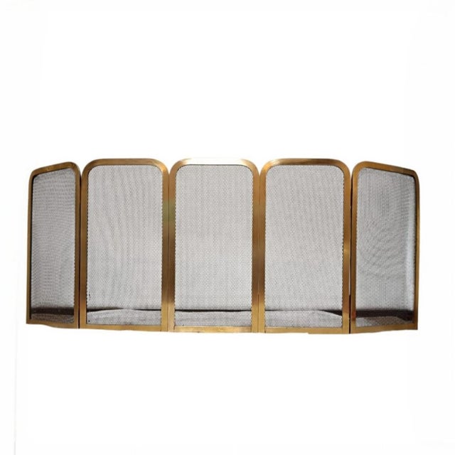 Folding Brass Fireplace Screen, 1950s-1960s For Sale - Image 9 of 13