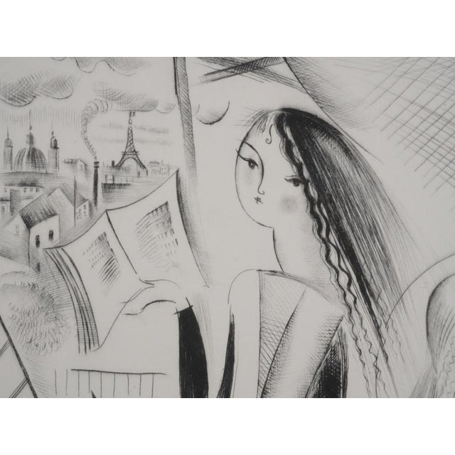 Mily Possoz, The Lesson at the Window, Original Signed Engraving For Sale - Image 6 of 10
