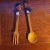 ANRI 1950s Anri Italian Hand Carved Wood Salad Server Set Italy For Sale - Image 4 of 8