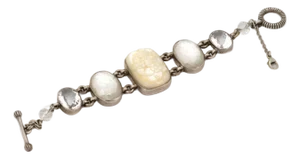 Stephen Dweck Mop Quartz Sterling Silver Floral Toggle Clasp Bracelet