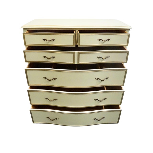 Drexel Drexel Furniture Touraine Collection Custom Cream Painted Country French Provincial 42" Chest of Drawers 200-411-1 For Sale - Image 4 of 11